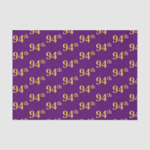 Purple, Faux Gold 94th (Ninety-Fourth) Event Tissue Paper