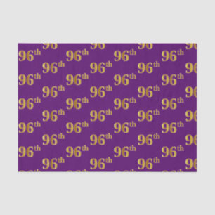 Purple, Faux Gold 96th (Ninety-Sixth) Event Tissue Paper