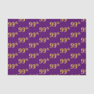 Purple, Faux Gold 99th (Ninety-Ninth) Event Tissue Paper