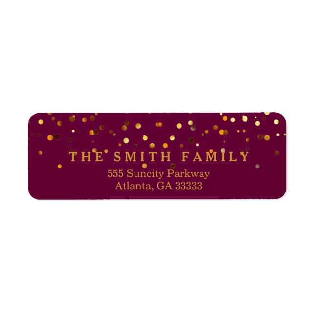 Purple Faux Gold Glitter Foil Confetti (Front)