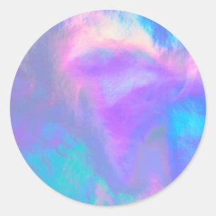 Purple Faux Holo Trendy Classic Round Sticker