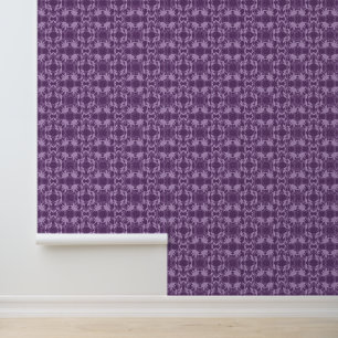 Purple Faux Lace Pattern Wallpaper
