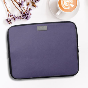 Purple Faux Leather Look Monogrammed Laptop Sleeve