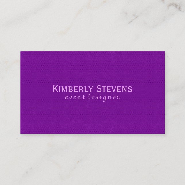 Purple Faux Leather Vintage Look Business Card (Front)