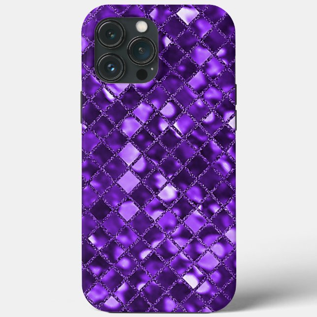 Purple Faux Mosaic Glass Case-Mate iPhone Case (Back)