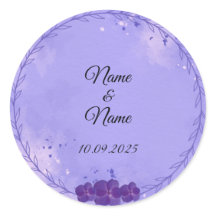 Purple favour stickers