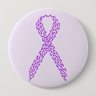 Purple Feet Awareness Ribbon 10 Cm Round Badge