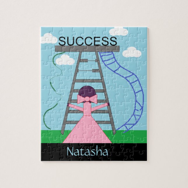 Purple Female Figure Seeks Success Jigsaw Puzzle (Vertical)