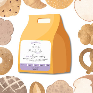 Purple Feminine ChocolateCookies IngredientsLabels Square Sticker