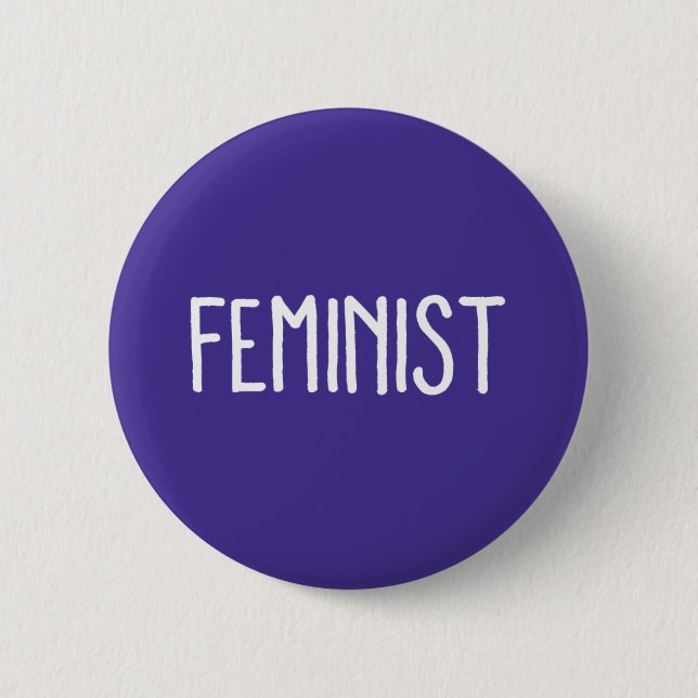 Purple Feminist Round Button (Front)