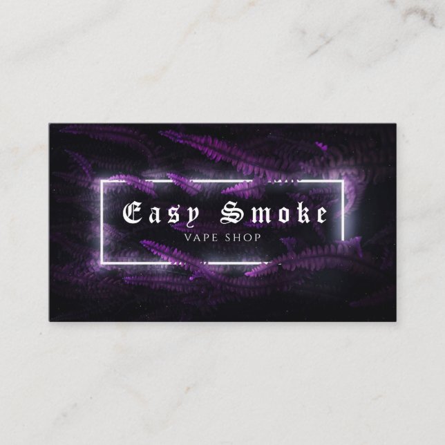 Purple Fern Neon Vape Shop Business Card (Front)