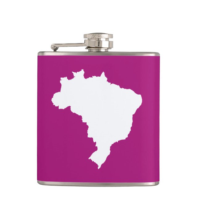 Purple Festive Brazil Hip Flask (Front)