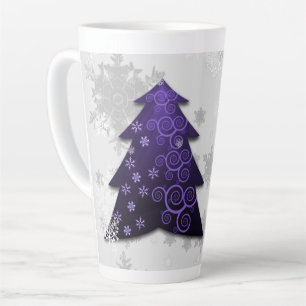 Purple Festive Christmas Tree Latte Mug