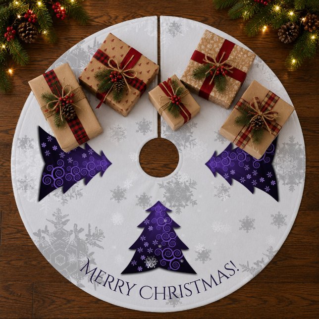 Purple Festive Christmas Tree Skirt (Purple Festive Christmas Tree Skirt)