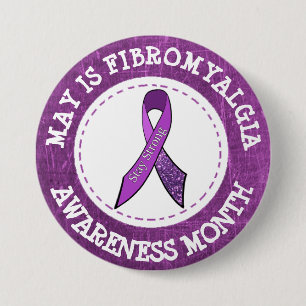 Purple Fibromyalgia Awareness Month Ribbon Button
