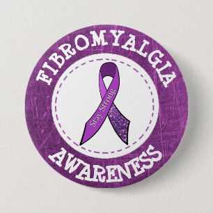 Purple Fibromyalgia Awareness Ribbon Button