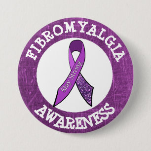 Purple Fibromyalgia Awareness Ribbon Button