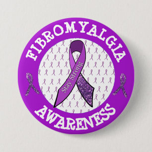 Purple Fibromyalgia Awareness Ribbon Button