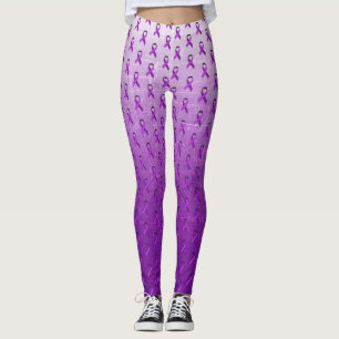 Purple Fibromyalgia Awareness Ribbons Leggings