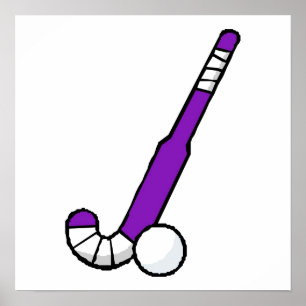Purple Field Hockey Stick Poster
