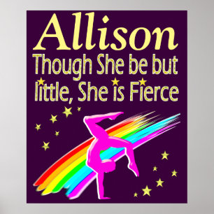 PURPLE FIERCE GYMNAST PERSONALIZED POSTER
