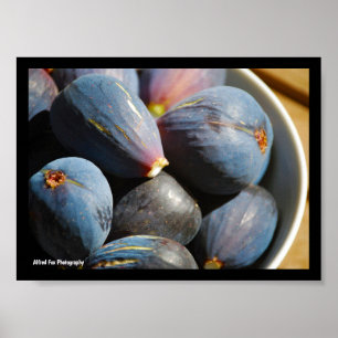 Purple Fig Fruit in Bowl Poster