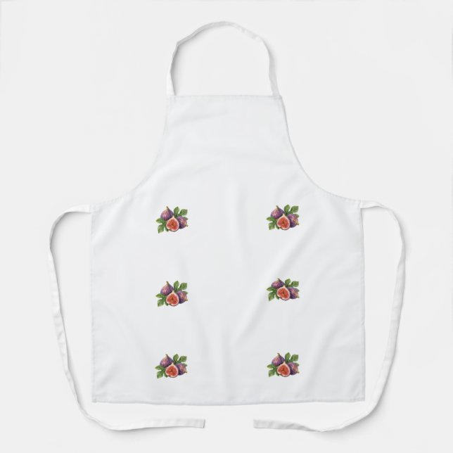 Purple Fig Watercolor Pattern Apron (Front)