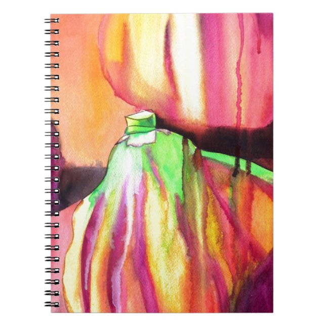 Purple Figs original watercolor art drip painting Notebook (Front)