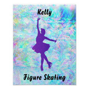Purple Figure Skater on Frozen Ice   Photo Print