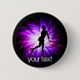 Purple Figure Skating 6 Cm Round Badge
