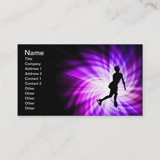 Purple Figure Skating Business Card (Front)