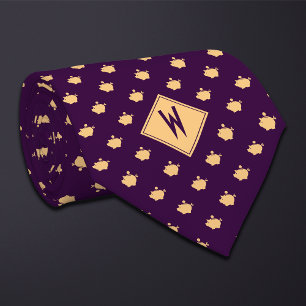 Purple Financial Advisor Piggy Bank Tie