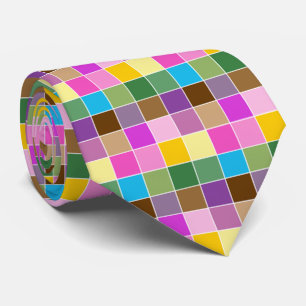 Purple Finch Check Pattern Stylish Colourful Tie