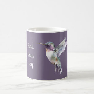 Purple Find Joy Hummingbird Coffee Mug