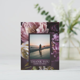 Purple Fine Art Floral Budget Wedding Thank You