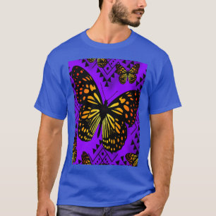 Purple Fire Colour Native Butterfly Design T-Shirt