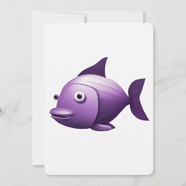 Purple Fish Art Card (Front)