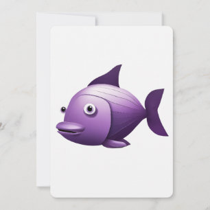 Purple Fish Art Card