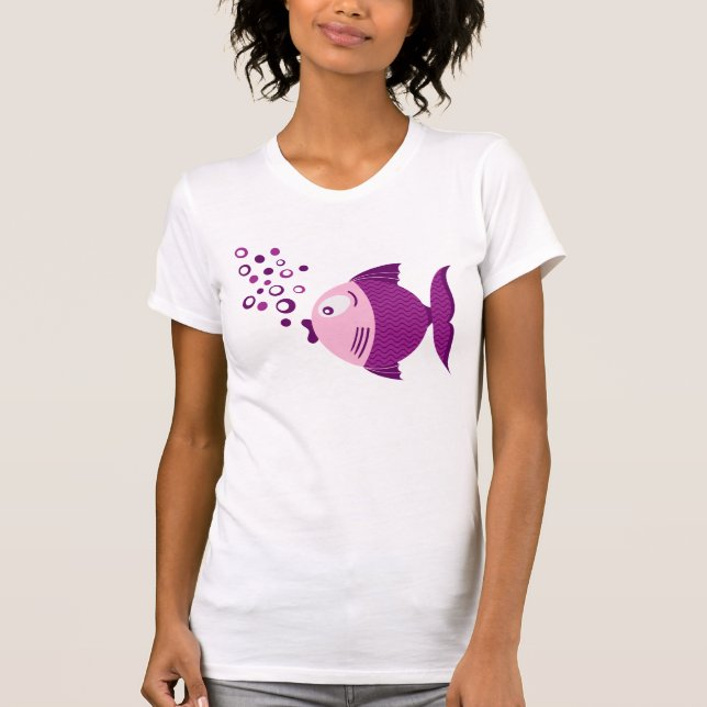 Purple Fish Basic Light Women T-shirt (Front)