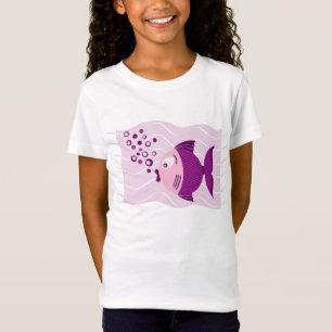 Purple Fish Composition Girls T-shirt