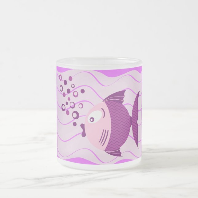 Purple Fish Composition Light Mug (Center)