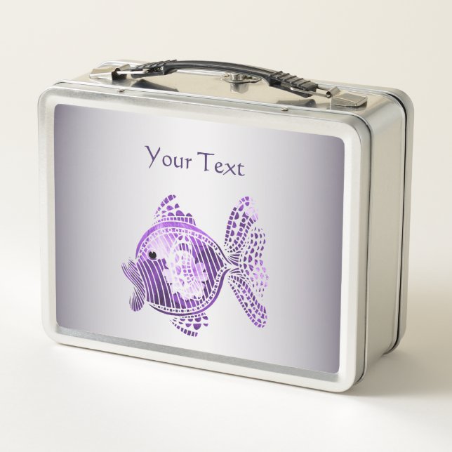 Purple Fish Metal Lunchbox (Back)