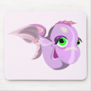 Purple Fish Mouse Pad - Your Colours - Text