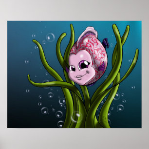 Purple Fish Poster