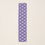 Purple flag iris botanic patterned scarf<br><div class="desc">Pretty botanical flag iris art repeat patterned scarf. Background colour in ultra violet purple hue or you can change it to your own colour choice. Original botanical painting and design by Sarah Trett for www.mylittleeden.com on zazzle.</div>