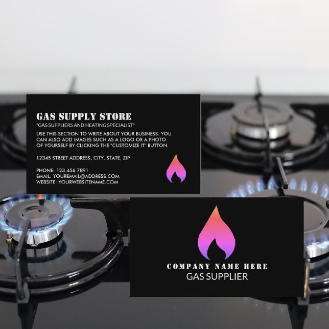 Purple Flame, Gas Engineer & Supplier Business Card (Creator Uploaded)