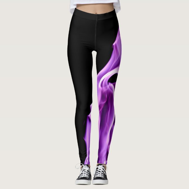 PURPLE FLAME LEGGINGS (Front)