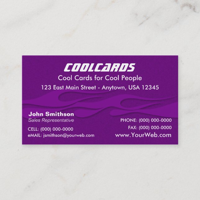 Purple Flames Card (Front)