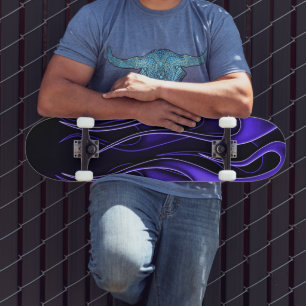 Purple Flames Skateboard