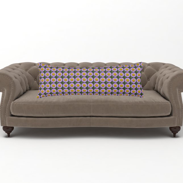 Purple Fleabane Daisy Floral Pattern Body Cushion (In Situ)